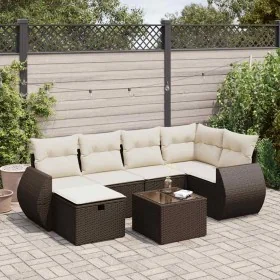 Juego de sofás de jardín 7 piezas con cojines ratán PE marrón von , Gartensets - Ref: Foro24-3325599, Preis: 469,55 €, Rabatt: %