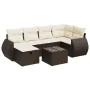 Juego de sofás de jardín 7 piezas con cojines ratán PE marrón by , Garden sets - Ref: Foro24-3325599, Price: 469,41 €, Discou...