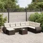 Set de sofás de jardín 9 pzas y cojines ratán sintético marrón by , Garden sets - Ref: Foro24-3325649, Price: 563,24 €, Disco...