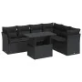 Set de sofás de jardín 7 pzas con cojines ratán sintético negro by , Garden sets - Ref: Foro24-3326166, Price: 479,27 €, Disc...