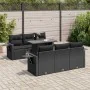 Set de sofás de jardín 7 pzas con cojines ratán sintético negro by , Garden sets - Ref: Foro24-3326416, Price: 617,08 €, Disc...