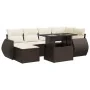 Juego de sofás de jardín 7 piezas con cojines ratán PE marrón by , Garden sets - Ref: Foro24-3326674, Price: 524,17 €, Discou...