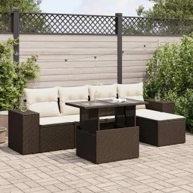 Set sofás de jardín 6 piezas y cojines ratán sintético marrón by , Garden sets - Ref: Foro24-3326784, Price: 434,26 €, Discou...