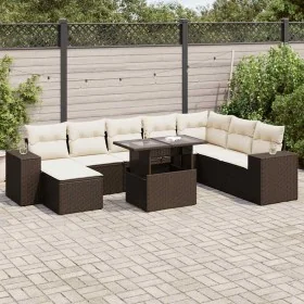 Set de sofás de jardín 9 pzas y cojines ratán sintético marrón by , Garden sets - Ref: Foro24-3326854, Price: 616,77 €, Disco...
