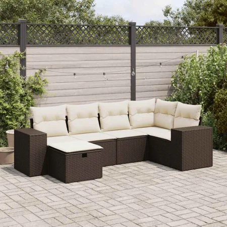 Set sofás de jardín 6 piezas y cojines ratán sintético marrón von , Gartensets - Ref: Foro24-3325689, Preis: 422,36 €, Rabatt: %