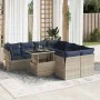 Set sofás jardín y cojines 9 pzas ratán sintético acacia gris by , Garden sets - Ref: Foro24-3326132, Price: 697,70 €, Discou...