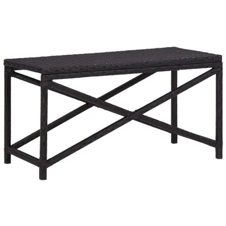 Black synthetic rattan garden bench 80 cm by vidaXL, garden benches - Ref: Foro24-46207, Price: 62,92 €, Discount: %