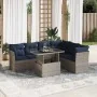 Set sofás jardín y cojines 7 pzas ratán sintético acacia negro by , Garden sets - Ref: Foro24-3326172, Price: 554,37 €, Disco...