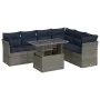 Set sofás jardín y cojines 7 pzas ratán sintético acacia negro by , Garden sets - Ref: Foro24-3326172, Price: 554,37 €, Disco...