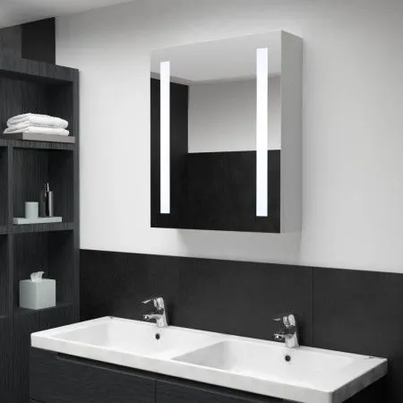 Mueble de baño con espejo LED 50x13x70 cm de vidaXL, Tocadores de baño - Ref: Foro24-285117, Precio: 102,92 €, Descuento: %