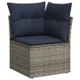 Set sofás jardín y cojines 10 pzas ratán sintético acacia gris by , Garden sets - Ref: Foro24-3326222, Price: 772,74 €, Disco...