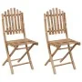 Sillas de jardín plegables con cojines 2 unidades bambú by , Garden chairs - Ref: Foro24-3064012, Price: 113,00 €, Discount: %