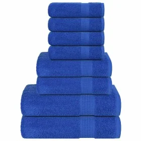 Juego de toallas 8 piezas 100% algodón azul 360 gsm by , Toallas de baño y manoplas - Ref: Foro24-137063, Price: 36,52 €, Dis...