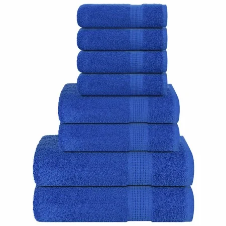 Juego de toallas 8 piezas 100% algodón azul 360 gsm by , Toallas de baño y manoplas - Ref: Foro24-137063, Price: 36,52 €, Dis...