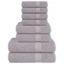 Juego de toallas 8 piezas 100% algodón gris 360 gsm de , Toallas de baño y manoplas - Ref: Foro24-137068, Precio: 35,03 €, De...
