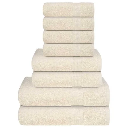 Juego de toallas 8 piezas 100% algodón crema 360 gsm by , Toallas de baño y manoplas - Ref: Foro24-137075, Price: 33,01 €, Di...