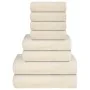 Juego de toallas 8 piezas 100% algodón crema 360 gsm by , Toallas de baño y manoplas - Ref: Foro24-137075, Price: 33,01 €, Di...
