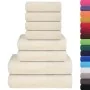 Juego de toallas 8 piezas 100% algodón crema 360 gsm by , Toallas de baño y manoplas - Ref: Foro24-137075, Price: 33,01 €, Di...