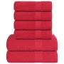 Juego de toallas 6 piezas 100% algodón rojo 360 gsm by , Toallas de baño y manoplas - Ref: Foro24-137089, Price: 37,06 €, Dis...