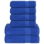 Juego de toallas 6 piezas 100% algodón azul 360 gsm by , Toallas de baño y manoplas - Ref: Foro24-137080, Price: 43,90 €, Dis...