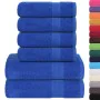 Juego de toallas 6 piezas 100% algodón azul 360 gsm by , Toallas de baño y manoplas - Ref: Foro24-137080, Price: 43,90 €, Dis...