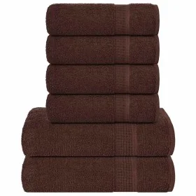 Juego de toallas 6 piezas 100% algodón marrón 360 gsm de , Toallas de baño y manoplas - Ref: Foro24-137082, Precio: 39,51 €, ...
