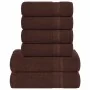 Juego de toallas 6 piezas 100% algodón marrón 360 gsm by , Toallas de baño y manoplas - Ref: Foro24-137082, Price: 39,51 €, D...