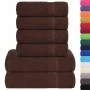 Juego de toallas 6 piezas 100% algodón marrón 360 gsm by , Toallas de baño y manoplas - Ref: Foro24-137082, Price: 39,51 €, D...