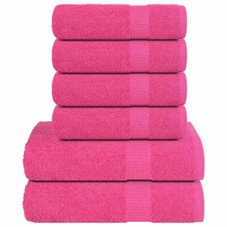 Juego de toallas 12 piezas 100% algodón rosa 360 gsm de , Toallas de baño y manoplas - Ref: Foro24-137094, Precio: 43,18 €, D...