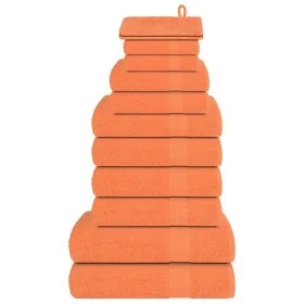 Juego de toallas 12 piezas 100% algodón naranja 360 gsm by , Toallas de baño y manoplas - Ref: Foro24-137105, Price: 42,17 €,...