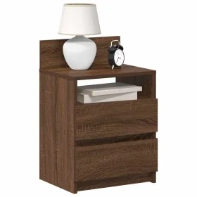 Mesillas de noche 2 uds con 2 cajones roble marrón 40x33x60 cm de , Mesitas de noche - Ref: Foro24-858573, Precio: 86,20 €, D...
