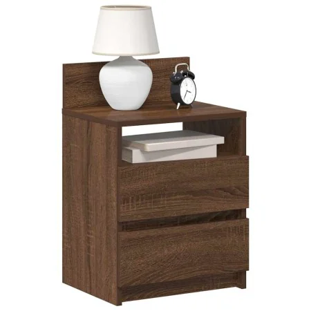 Mesillas de noche 2 uds con 2 cajones roble marrón 40x33x60 cm de , Mesitas de noche - Ref: Foro24-858573, Precio: 86,20 €, D...