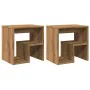 Mesitas noche 2 uds madera ingeniería roble artesanal by , Nightstands - Ref: Foro24-856529, Price: 48,85 €, Discount: %