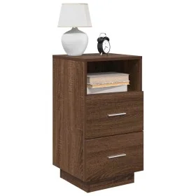 Mesilla de noche con 2 cajones roble marrón 36x36x68 cm by , Nightstands - Ref: Foro24-858590, Price: 61,04 €, Discount: %