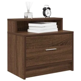 Mesilla de noche con cajón roble marrón 51x31x47 cm by , Nightstands - Ref: Foro24-858680, Price: 44,71 €, Discount: %