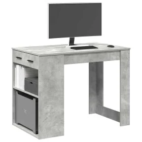 Escritorio con cajón estante madera contrachapada gris hormigón by , Kitchen and dining tables - Ref: Foro24-858689, Price: 9...