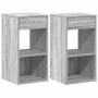 Mesillas de noche con cajón 2 uds gris sonoma 35x34x66,5 cm de , Mesitas de noche - Ref: Foro24-858724, Precio: 75,90 €, Desc...