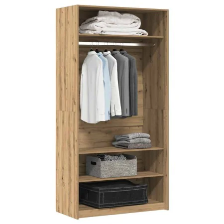 Armario de madera de ingeniería roble artesanal 100x50x200 cm by , Wardrobes - Ref: Foro24-3318625, Price: 174,22 €, Discount: %