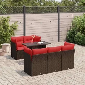 Juego Sofá Jardín 6 Piezas con Cojines Marrón Poli Ratán Acacia von , Gartensets - Ref: Foro24-3326105, Preis: 519,78 €, Raba...