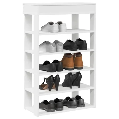 Mueble zapatero madera contrachapada blanco 60x30x98 cm by , Shoe racks and shoe organizers - Ref: Foro24-859923, Price: 63,7...