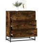 Aparador madera ingeniería y metal roble ahumado 68x35x76 cm by , Sideboards - Ref: Foro24-848971, Price: 103,16 €, Discount: %