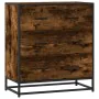 Aparador madera ingeniería y metal roble ahumado 68x35x76 cm by , Sideboards - Ref: Foro24-848971, Price: 103,16 €, Discount: %