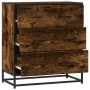 Aparador madera ingeniería y metal roble ahumado 68x35x76 cm by , Sideboards - Ref: Foro24-848971, Price: 103,16 €, Discount: %