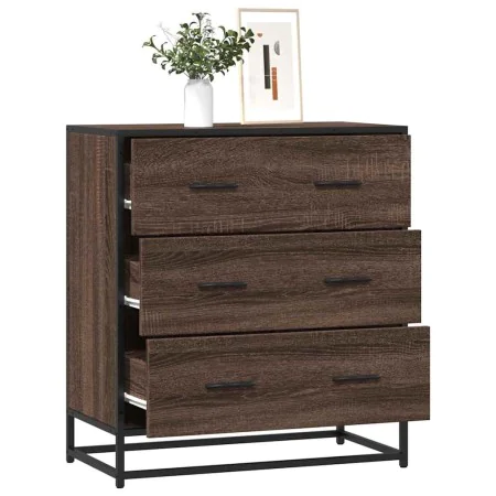 Aparador madera ingeniería y metal marrón roble 68x35x76 cm by , Sideboards - Ref: Foro24-848973, Price: 111,24 €, Discount: %