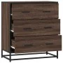 Aparador madera ingeniería y metal marrón roble 68x35x76 cm by , Sideboards - Ref: Foro24-848973, Price: 111,24 €, Discount: %
