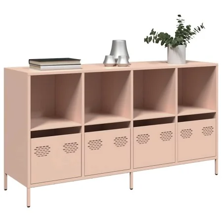 Aparador de acero laminado en frío rosa 135x39x73,5 cm de , Aparadores - Ref: Foro24-3307162, Precio: 190,79 €, Descuento: %