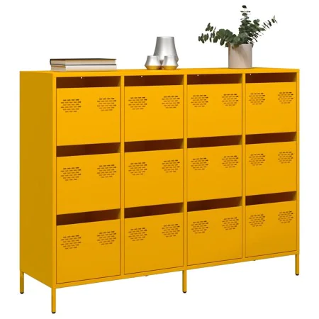 Aparador acero laminado en frío amarillo mostaza 135x39x103,5cm de , Aparadores - Ref: Foro24-3307176, Precio: 301,93 €, Desc...