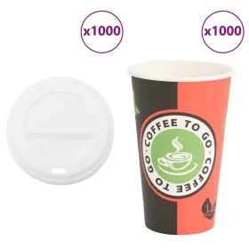 Vasos de café de papel con tapa 1000 uds 16oz 400ml de , Vasos desechables - Ref: Foro24-3325214, Precio: 118,58 €, Descuento: %