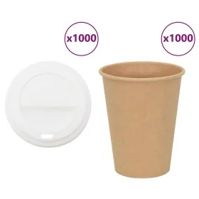 Vasos de café de papel con tapa 1000 uds 12oz 300ml de , Vasos desechables - Ref: Foro24-3325221, Precio: 134,84 €, Descuento: %
