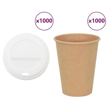 Vasos de café de papel con tapa 1000 uds 12oz 300ml de , Vasos desechables - Ref: Foro24-3325221, Precio: 134,84 €, Descuento: %